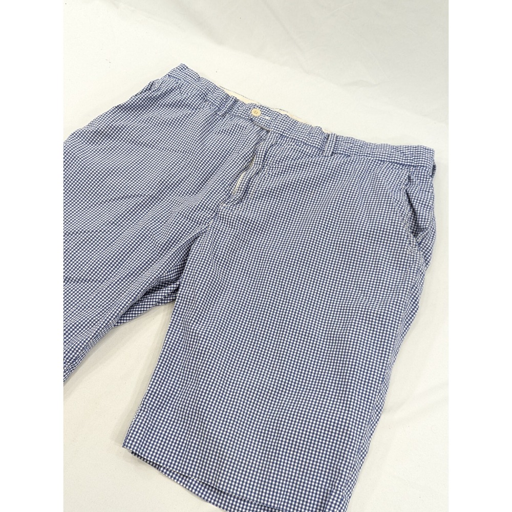 Vtg Polo Ralph Lauren Men's Blue Plaid Preppy Shorts 36 (38 Tag)‎ 11" Inseam